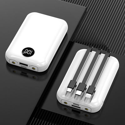 10000mAh পোর্টেবল ওয়্যারলেস চার্জার এলসিডি ডিসপ্লে ইনবিল্ট কেবল পাওয়ার ব্যাংক